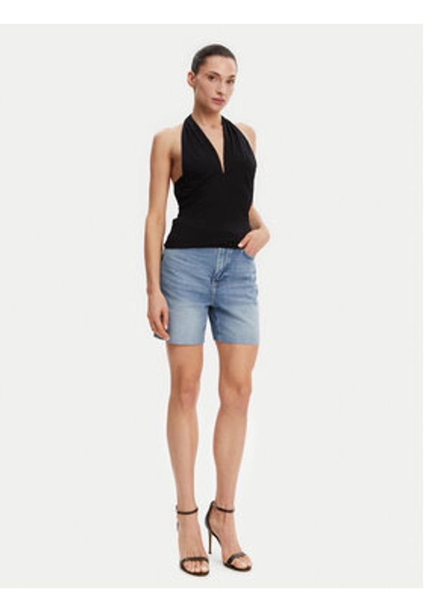 Guess Top W5GP16 KACM2 Czarny Slim Fit. Kolor: czarny
