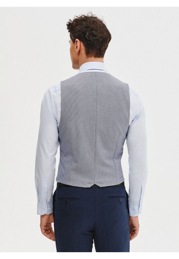 Pako Lorente - PAKO LORENTE - Dwurzędowa kamizelka męska w pepitkę. Materiał: poliester, elastan, wiskoza. Styl: elegancki, młodzieżowy