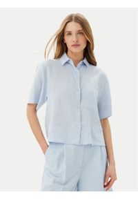 TOMMY HILFIGER - Tommy Hilfiger Koszula WW0WW44720 Błękitny Relaxed Fit. Kolor: niebieski. Materiał: len