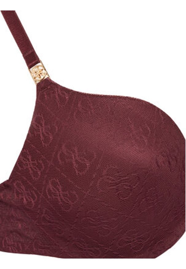 Guess Biustonosz push-up O5RC12 KCLB0 Bordowy. Kolor: czerwony. Materiał: syntetyk. Rodzaj stanika: push-up