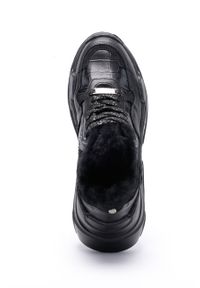 GOE - Buty. Nosek buta: okrągły. Zapięcie: sznurówki. Kolor: czarny. Materiał: syntetyk, skóra, materiał, guma. Szerokość cholewki: normalna. Obcas: na obcasie. Wysokość obcasa: średni #7