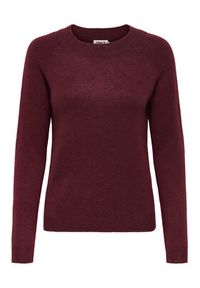 only - ONLY Sweter Rica 15204279 Bordowy Regular Fit. Kolor: czerwony. Materiał: syntetyk #4