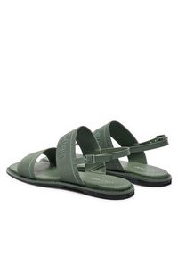 Calvin Klein Sandały Flat Sandal He HW0HW01990 Zielony. Kolor: zielony. Materiał: materiał #5