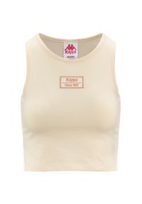Damski tank top Kappa Authentic Stew Organic. Kolor: biały, różowy, wielokolorowy. Materiał: bawełna. Długość rękawa: bez rękawów. Sport: fitness