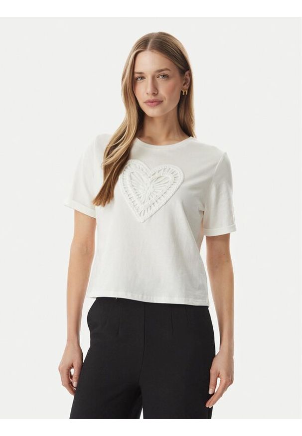 Morgan T-Shirt 261-DUROUJ Biały Regular Fit. Kolor: biały. Materiał: bawełna