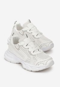 Born2be - Białe Sneakersy Metaliczne na Grubej Podeszwie Euphera. Kolor: biały #2