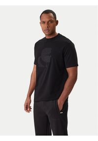 Karl Lagerfeld - KARL LAGERFELD T-Shirt 755055 561221 Czarny Regular Fit. Typ kołnierza: dekolt w karo. Kolor: czarny. Materiał: wiskoza #1