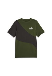 Koszulka Puma Power Cat. Kolor: zielony, czarny, wielokolorowy. Sport: joga i pilates #1