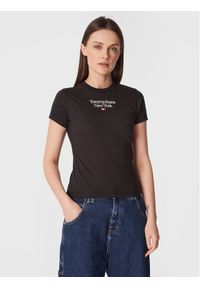 Tommy Jeans T-Shirt Essentail DW0DW14899 Czarny Regular Fit. Kolor: czarny. Materiał: syntetyk #1