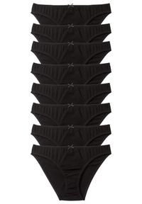 bonprix - Figi (8 par). Kolor: czarny. Materiał: materiał. Wzór: gładki #1