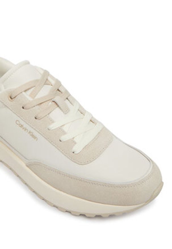 Calvin Klein Sneakersy City Runner Laceup Ny Mix HM0HM02144 Beżowy. Kolor: beżowy. Materiał: zamsz, skóra