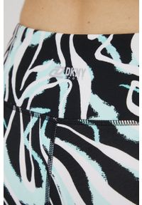 DKNY - Dkny legginsy damskie kolor turkusowy wzorzyste. Stan: podwyższony. Kolor: turkusowy. Materiał: dzianina
