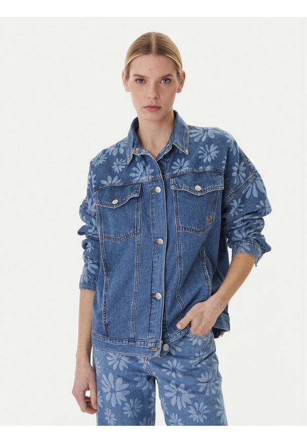 Roxy Kurtka jeansowa Salty Horizon ERJJK03700 Niebieski Regular Fit. Kolor: niebieski. Materiał: bawełna