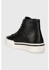 Calvin Klein trampki skórzane HIGH TOP LACE UP męskie kolor czarny HM0HM01165. Nosek buta: okrągły. Kolor: czarny. Materiał: skóra. Szerokość cholewki: normalna #2