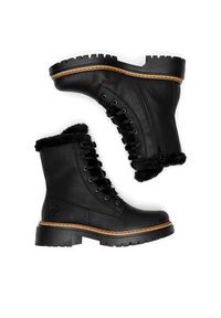 Rieker Trzewiki 72625-00 Czarny. Kolor: czarny. Materiał: materiał #2