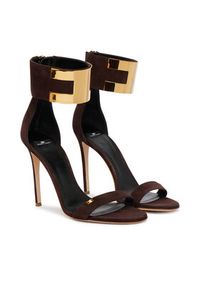 Elisabetta Franchi Sandały SA-91L-62E2-V600 Brązowy ciemny. Kolor: brązowy. Materiał: skóra, zamsz #6