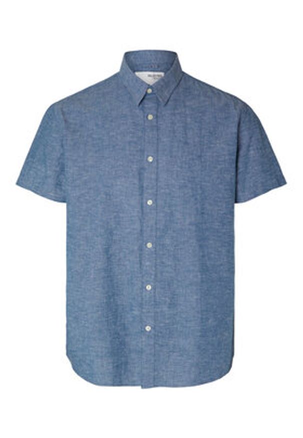 Selected Homme Koszula New Linen 16079053 Niebieski Regular Fit. Kolor: niebieski. Materiał: bawełna