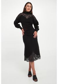Twinset Milano - Spódnica ażurowa midi TWINSET. Wzór: ażurowy