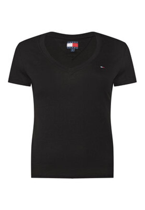 Tommy Jeans Komplet 2 t-shirtów DW0DW21367 Czarny Slim Fit. Kolor: czarny. Materiał: bawełna