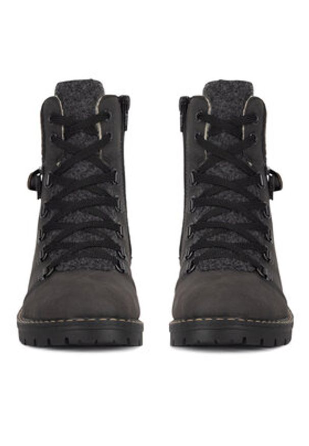 Rieker Trzewiki Y9131-45 Szary. Kolor: szary. Materiał: materiał