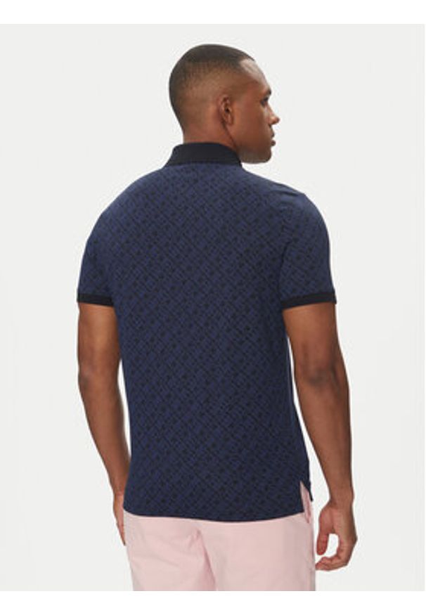 TOMMY HILFIGER - Tommy Hilfiger Polo Monogram MW0MW39218 Granatowy Regular Fit. Typ kołnierza: polo. Kolor: niebieski. Materiał: bawełna