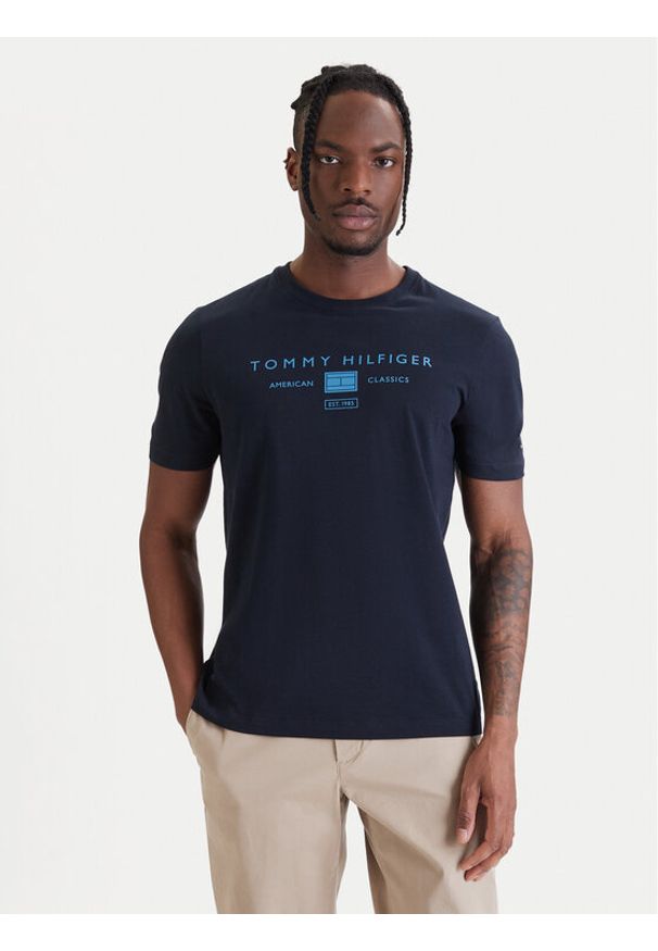 TOMMY HILFIGER - Tommy Hilfiger T-Shirt Brand Love MW0MW42365 Granatowy Regular Fit. Kolor: niebieski. Materiał: bawełna