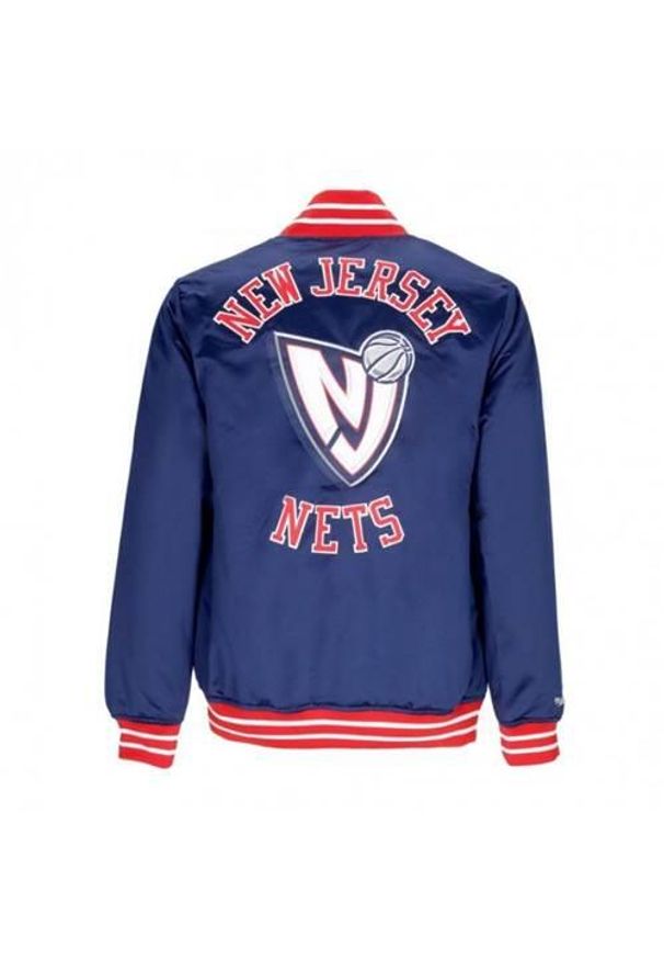 Mitchell & Ness Nba Heavyweight Satin Jacket New Jersey Nets. Kolor: niebieski. Materiał: jersey. Sport: koszykówka