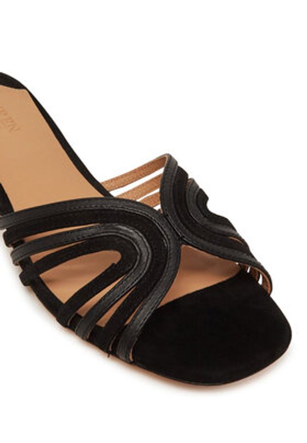 Lauren Ralph Lauren - LAUREN RALPH LAUREN Klapki Fay 802961818003 Czarny. Kolor: czarny. Materiał: zamsz, skóra