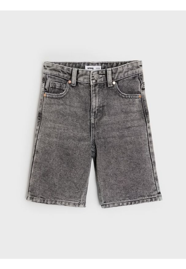Sinsay - Szorty straight z efektem sprania - szary. Kolor: szary