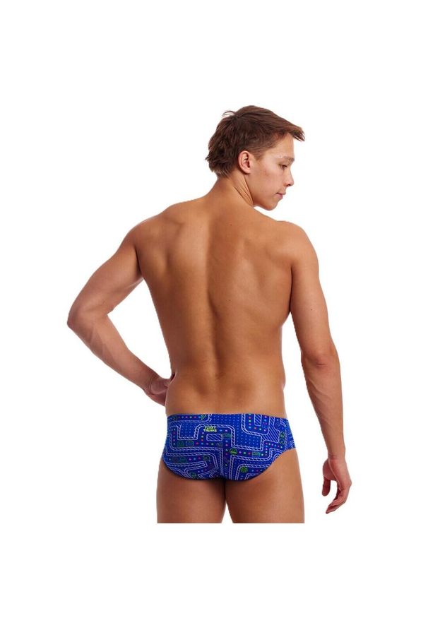 FUNKY TRUNKS - Kąpielówki męskie slipy na basen treningowe Funky Trunks Much Munchies. Kolor: niebieski
