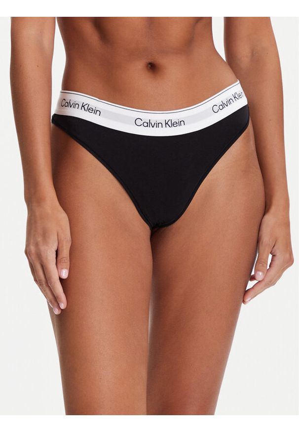 Calvin Klein Underwear Stringi LV00QF8518 Czarny. Kolor: czarny. Materiał: bawełna