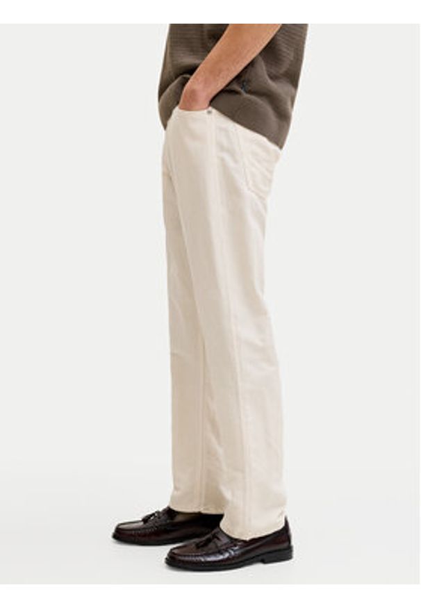 Jack & Jones Spodnie materiałowe Chris 12293296 Beżowy jasny Loose Fit. Kolor: beżowy. Materiał: len