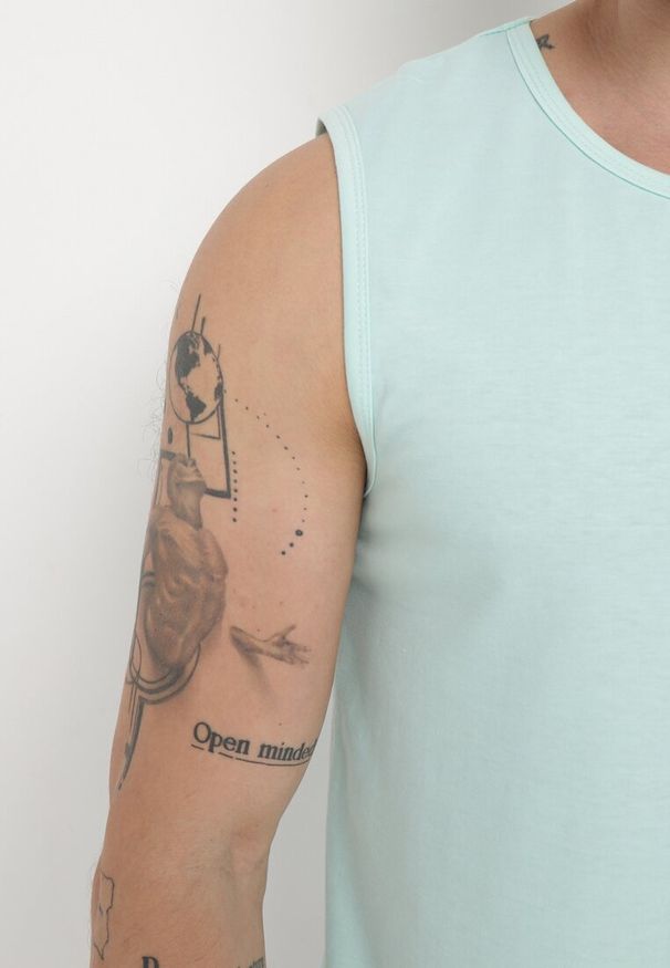 Born2be - Miętowa Klasyczna Koszulka Tank Top Bez Rękawów Lakeana. Kolor: miętowy. Materiał: jeans, materiał. Długość rękawa: bez rękawów