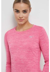 Mizuno longsleeve do biegania Impulse Core kolor różowy. Kolor: różowy. Materiał: skóra. Długość rękawa: długi rękaw #2