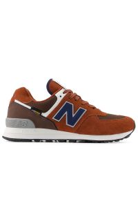 Buty unisex New Balance U5744DM - brązowe. Okazja: na co dzień. Kolor: brązowy. Materiał: syntetyk, materiał, zamsz, tkanina, guma. Szerokość cholewki: normalna. Model: New Balance 574 #1
