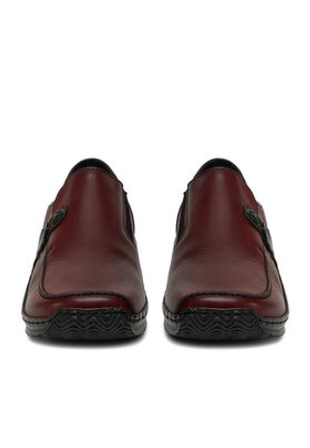 Rieker Półbuty L1759-30 Bordowy. Kolor: czerwony. Materiał: skóra