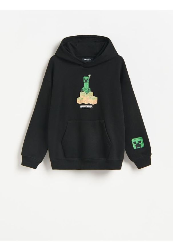 Reserved - Bluza Minecraft - czarny. Kolor: czarny. Materiał: bawełna, dzianina