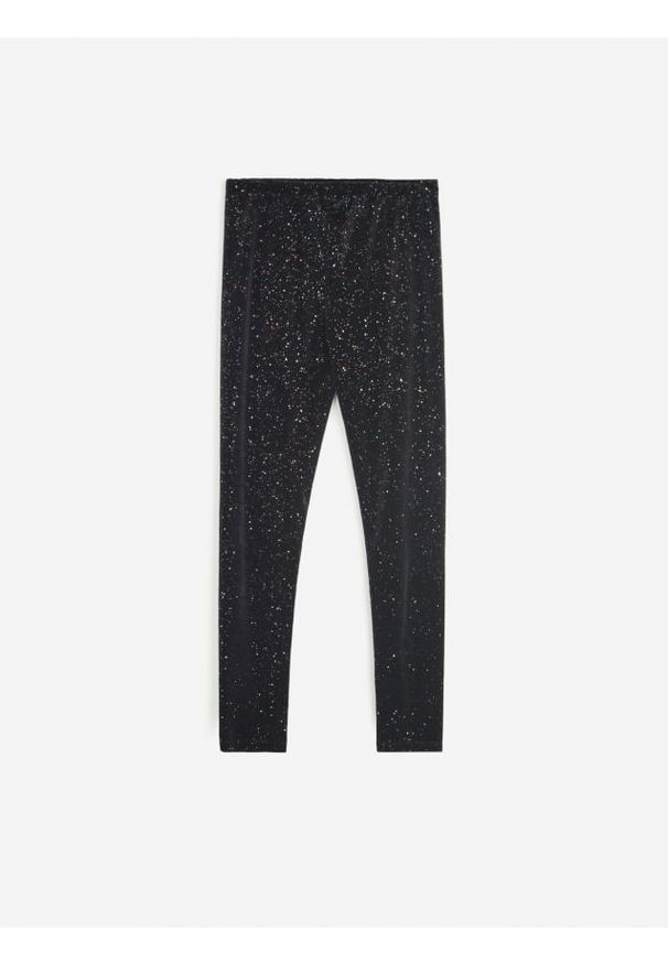 Sinsay - Legginsy - czarny. Kolor: czarny. Materiał: welur