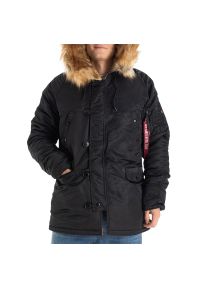 Kurtka męska Alpha Industries Parka N3B VF 59 10314103 - czarna. Kolor: czarny. Materiał: nylon, syntetyk, tkanina, poliester. Długość: długie. Sezon: zima