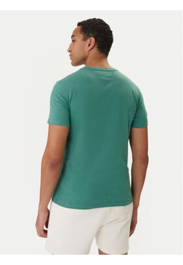 Tommy Jeans T-Shirt DM0DM20363 Zielony Slim Fit. Kolor: zielony. Materiał: bawełna