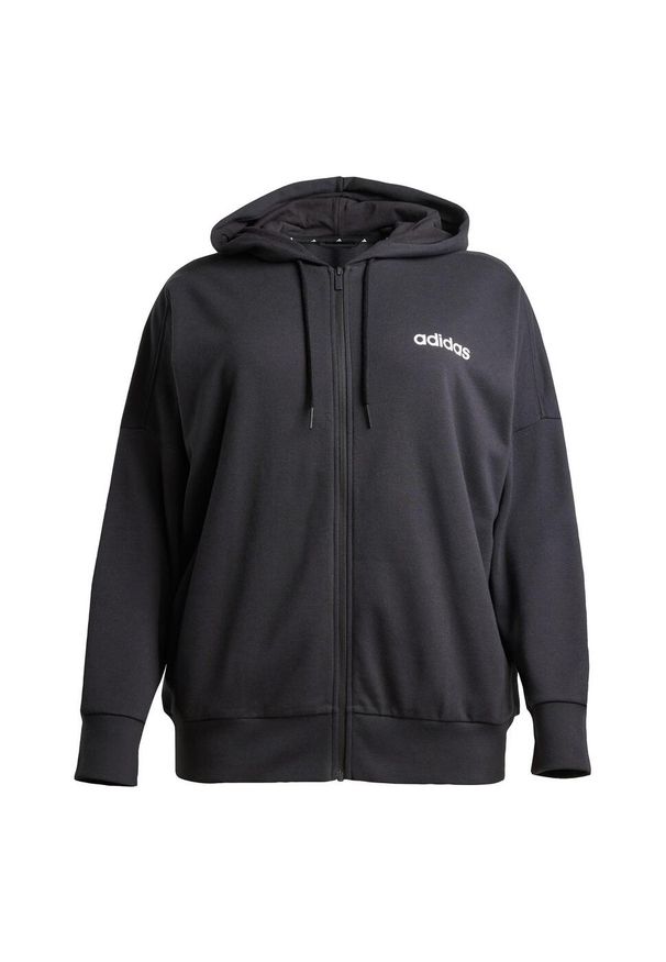 Adidas - Bluza z kapturem Essentials Linear Full-Zip French Terry. Typ kołnierza: kaptur. Kolor: czarny, biały, wielokolorowy. Materiał: polar, materiał. Sezon: zima