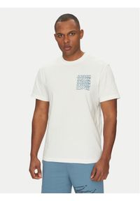 Lacoste T-Shirt TH0288 Écru Classic Fit. Materiał: bawełna