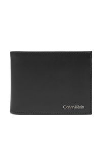 Calvin Klein Portfel męski Ck Smooth Billfold W/ Coin Walle LV04D1105G Czarny. Kolor: czarny. Materiał: skóra