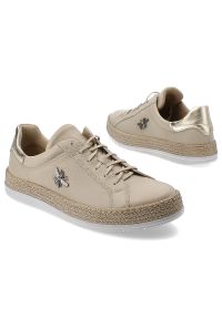 Beżowe Półbuty Armodo Modne Obuwie Damskie. Okazja: na co dzień. Kolor: beżowy. Materiał: skóra. Obcas: na obcasie. Wysokość obcasa: niski #7