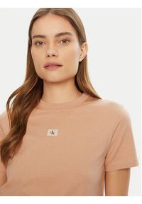 Calvin Klein Jeans T-Shirt J20J225084 Beżowy Regular Fit. Kolor: beżowy. Materiał: bawełna #5