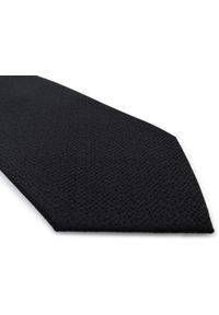 Adam Collection - Czarny krawat męski, strukturalny materiał D287. Kolor: czarny. Materiał: materiał. Wzór: gładki #2
