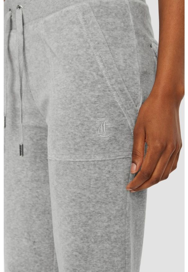 Juicy Couture - JUICY COUTURE Szare spodnie dresowe damskie Layla Low Rise, Rozmiar XS. Stan: obniżony. Kolor: szary. Materiał: dresówka