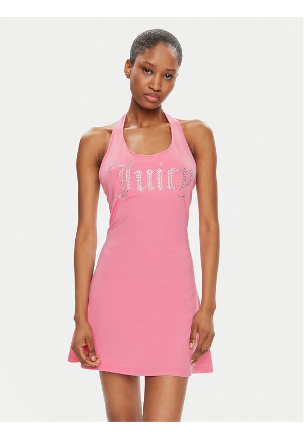 Juicy Couture Sukienka letnia Hector JCWED24311 Różowy Slim Fit. Kolor: różowy. Materiał: bawełna. Sezon: lato