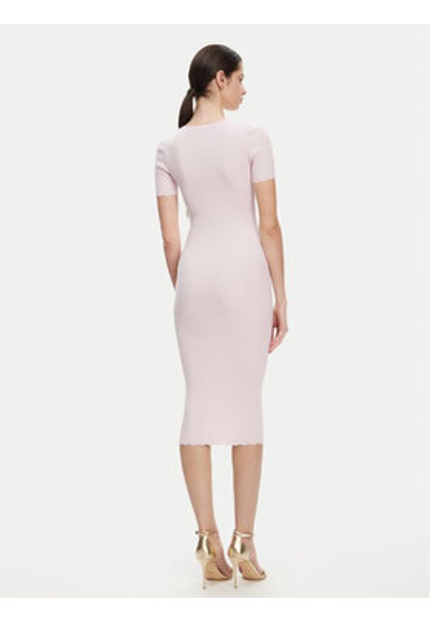 Elisabetta Franchi Sukienka dzianinowa AM-53S-51E2 Różowy Slim Fit. Kolor: różowy. Materiał: wiskoza