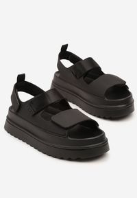 Born2be - Czarne Sandały w Stylu Chunky na Grubej Podeszwie Zapinane na Rzep Militiela. Zapięcie: rzepy. Kolor: czarny. Styl: klasyczny, elegancki #3